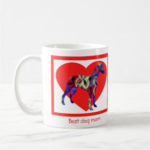 Caneca De Café Coração Vermelho Dia de os namorados Silhueta de C