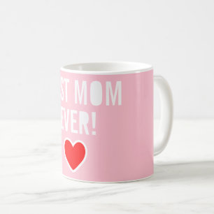 Caneca De Café Coração Vermelho e mensagem MELHOR MÃE DE TODOS