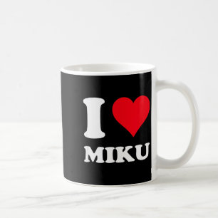 Caneca De Café Coração vermelho eu amo miku