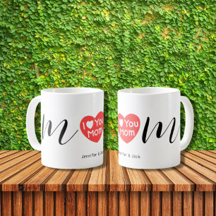 Caneca De Café Coração Vermelho Eu Te Amo Dia de as mães Mãe