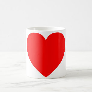Caneca De Café Coração vermelho liso
