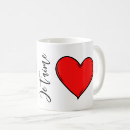 Caneca De Café Coração Vermelho Personalizado