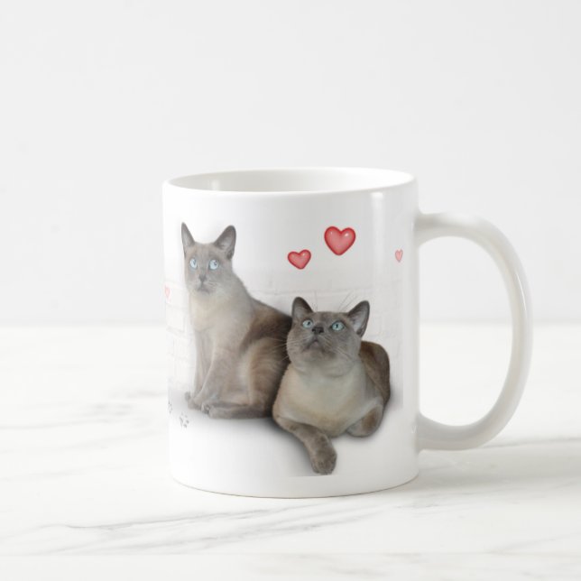Caneca De Café Corações 4 Gatos (Direita)