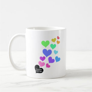 Caneca De Café Corações Abertos do Arco-íris