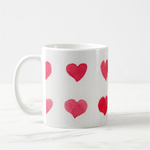 Caneca De Café Corações aquosos sem costura: design de padrão rom