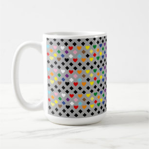 Caneca De Café Corações Arco-íris