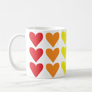 Caneca De Café Corações Arco-Íris