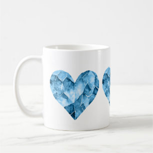 Caneca De Café Corações azuis