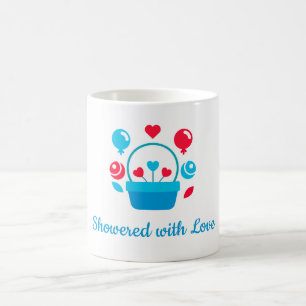 Caneca De Café Corações, Balões e cesto do coração