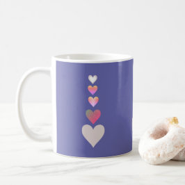 Caneca De Café Corações bonito Corações Simples Periwinkle Modern