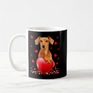 Caneca De Café Corações Bonitos Corações Dachshund Cães Dias de o