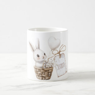 Caneca De Café Corações brancos num Chá de fraldas XOXO