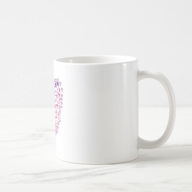 Caneca De Café Corações Cardíacos Desenhando Cama Clássica (Direita)