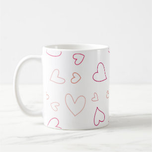 Caneca De Café Corações Coloridos