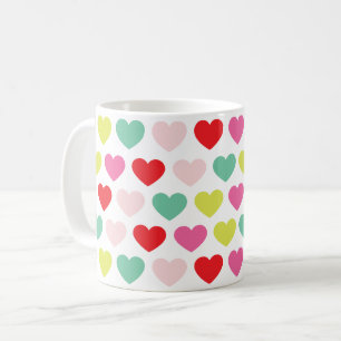 Caneca De Café CORAÇÕES COLORIDOS MODERNOS natal férias
