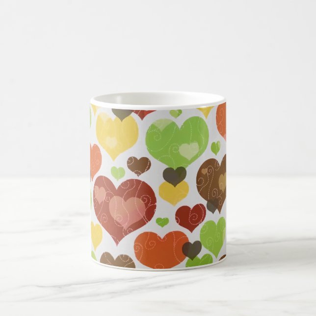 Caneca De Café Corações com Amor Floral Pia (Centro)