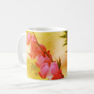 Caneca De Café Corações com Hemorragia Rosa Abstrato de Flor Pers