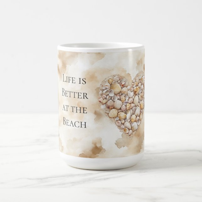 Caneca De Café Corações Conchas de Mar Areia (Centro)
