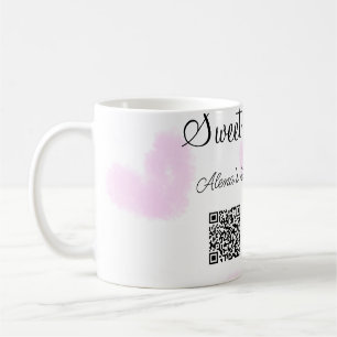 Caneca De Café Corações cor-de-água rosa QR Doce dezesseis anos