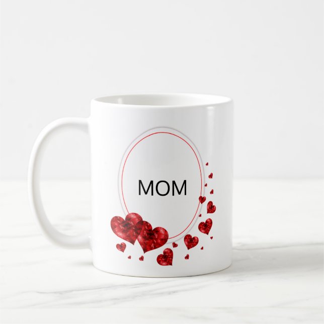 Caneca De Café Corações de Amor das mães (Esquerda)
