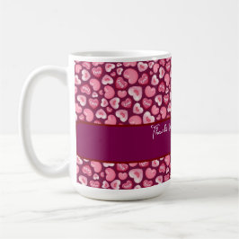 Caneca De Café Corações de Amor do Dia dos Namorados. Corações Do