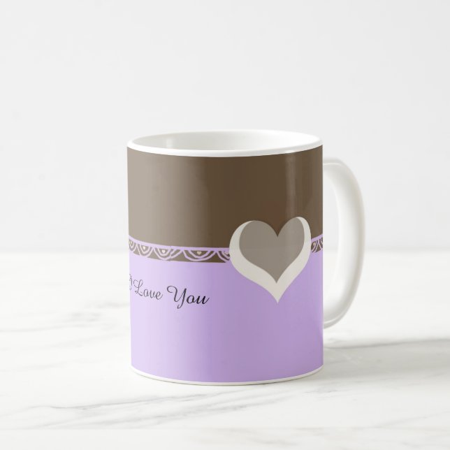 Caneca De Café Corações de Amor e Renda (Frente Esquerda)