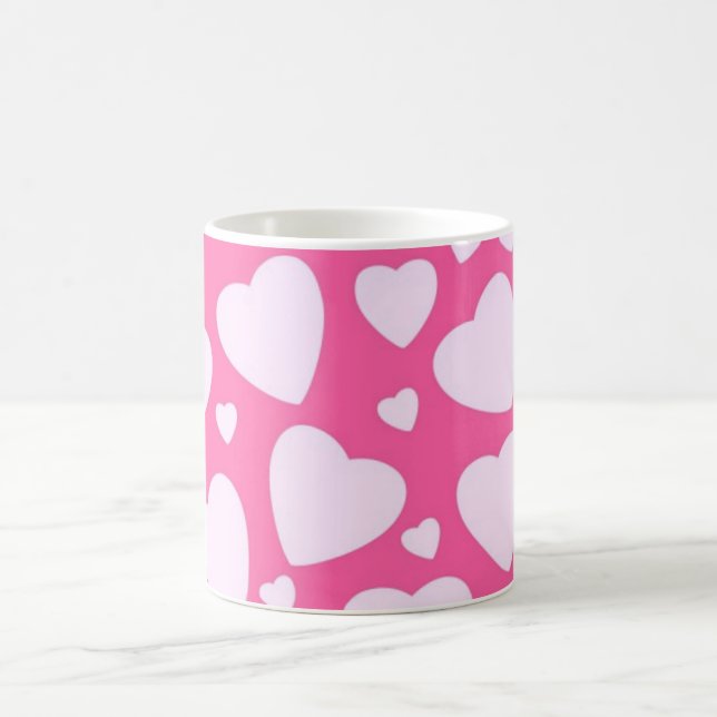 Caneca De Café Corações de Amor Rosa (Centro)