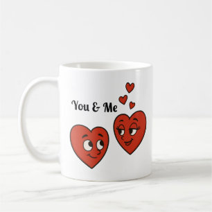 Caneca De Café Corações de Cartoon Bonitos