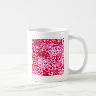 Caneca De Café Corações de Confetes Rosa