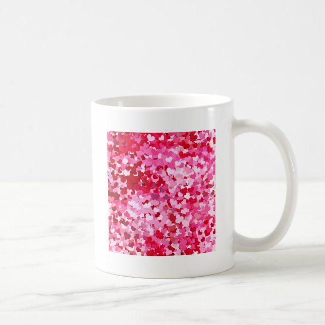 Caneca De Café Corações de Confetti Rosa (Direita)