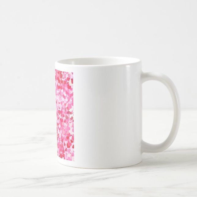 Caneca De Café Corações de Confetti Rosa (Direita)