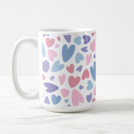 CANECA DE CAFÉ CORAÇÕES DE DIA DOS NAMORADOS ROSA AZUL ROXO FOFO