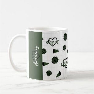 Caneca De Café Corações de Saúde Verde da Floresta, Pom Poms, 