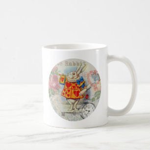 Caneca De Café Corações do Coelho Branco Alice Clássico