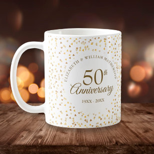 Caneca De Café Corações do Ouro do 50º aniversário