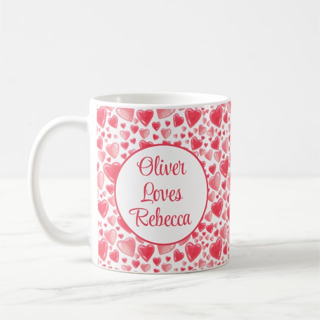 Caneca De Café Corações e Amor Personalizados (Esquerda)
