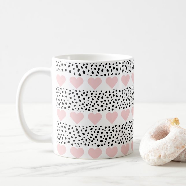 Caneca De Café Corações e Caos (Com Donut)