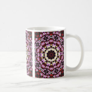 CANECA DE CAFÉ CORAÇÕES E FLORES