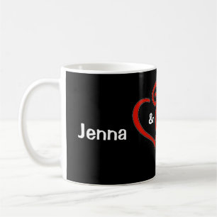 Caneca De Café Corações Enturados Casais Personalizados
