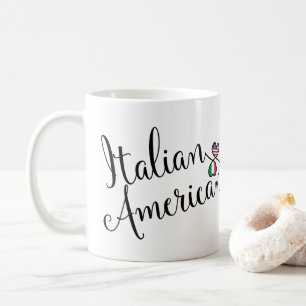 Caneca De Café Corações Entwinados Italianos Americanos