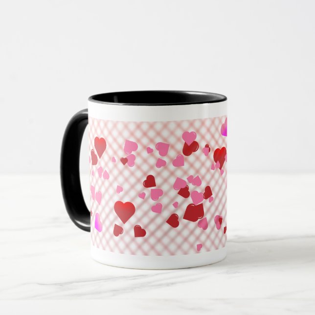 caneca de café "Corações Flutuantes" (Frente Esquerda)