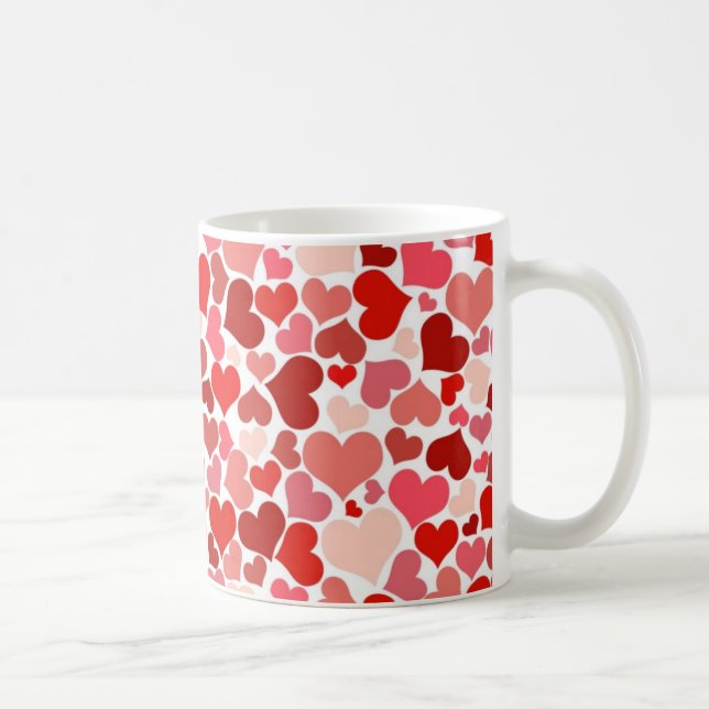Caneca De Café Corações Fofos (Direita)