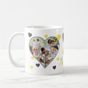 Caneca De Café Corações Foto Colagem Coffee Mug
