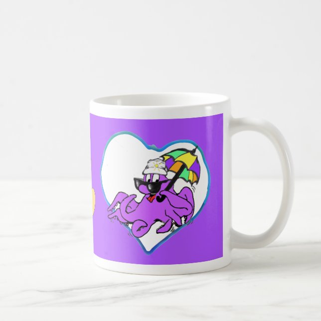 Caneca De Café Corações Fotografia Café Mug Purple (Direita)