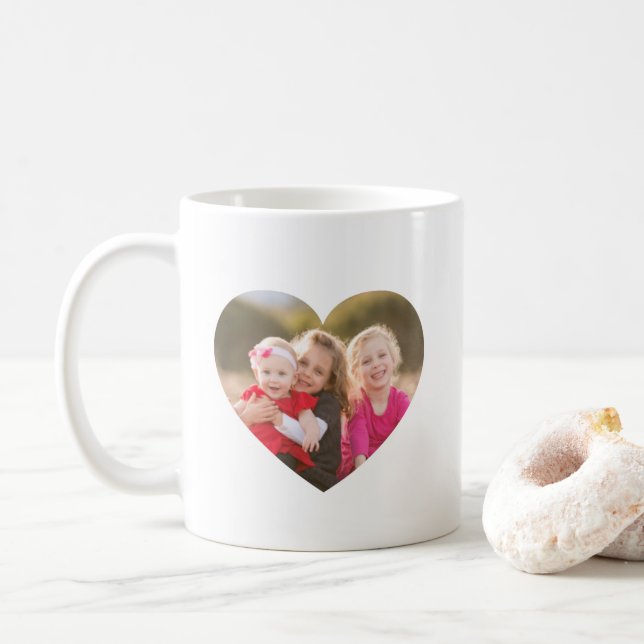 Caneca De Café Corações Fotográficas Personalizados 2 (Com Donut)