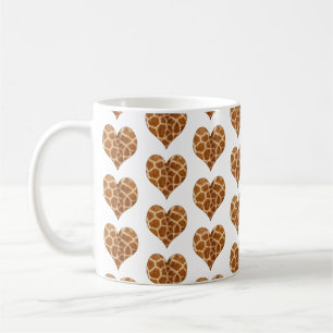 Caneca De Café Corações Girafficos Padrão Cortados