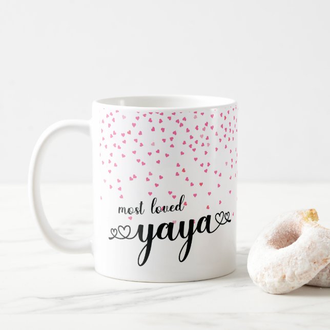 Caneca De Café Corações Mais Amada Yaya (Com Donut)