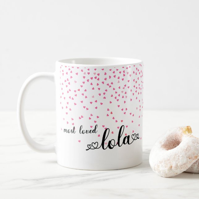 Caneca De Café Corações Mais Amados Lola (Com Donut)