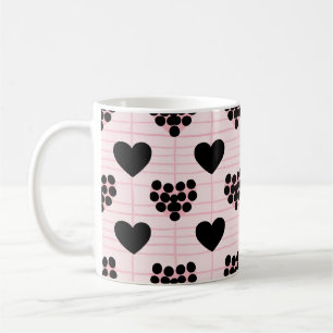 Caneca De Café Corações Modernos de Coquete Feminino no Dia dos N