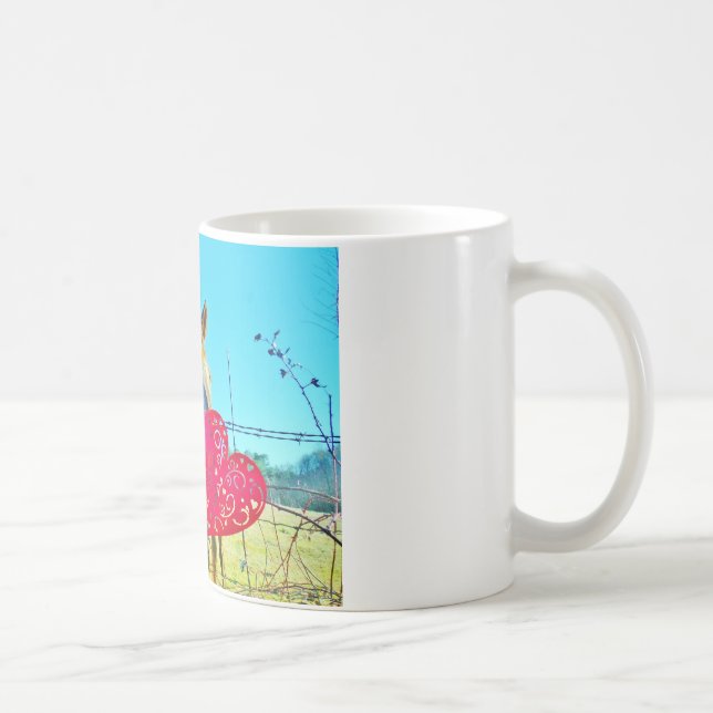 Caneca De Café Corações Namorados de cavalo branco e castanho (Direita)